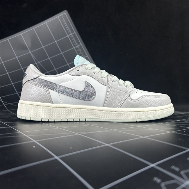 Women Running Weapon Air Jordan 1 Grey/White Shoes 530